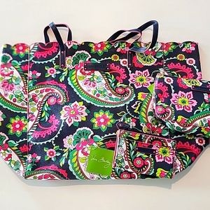 Vera Bradley tote with matching coin purse and wristlet